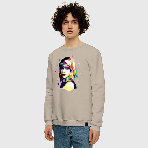 Мужской свитшот Taylor Swift Art / Миндальный – фото 3