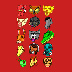 Свитшот хлопковый мужской Hotline Miami Masks, цвет: красный — фото 2