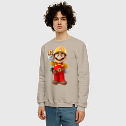 Свитшот хлопковый мужской Super Mario, цвет: миндальный — фото 2