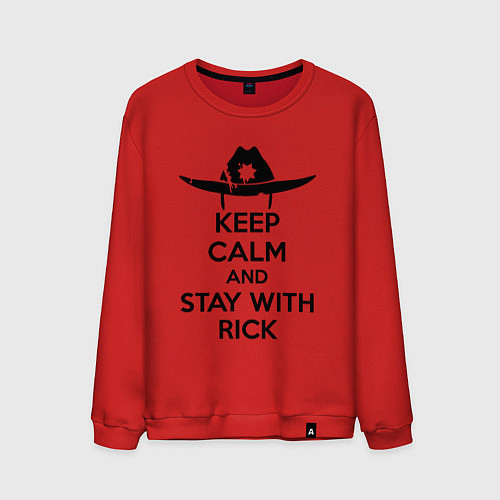 Мужской свитшот Keep Calm & Stay With Rick / Красный – фото 1