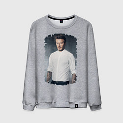 Свитшот хлопковый мужской David Beckham, цвет: меланж