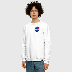 Свитшот хлопковый мужской NASA, цвет: белый — фото 2