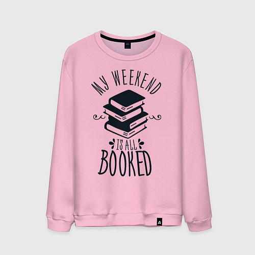 Мужской свитшот MY WEEKEND IS ALL BOOKED / Светло-розовый – фото 1