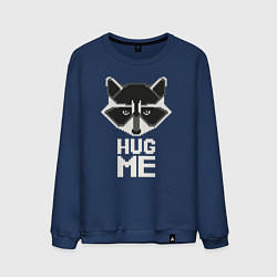 Свитшот хлопковый мужской Raccoon: Hug me, цвет: тёмно-синий