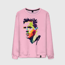 Свитшот хлопковый мужской Lionel Messi: fun-art, цвет: светло-розовый