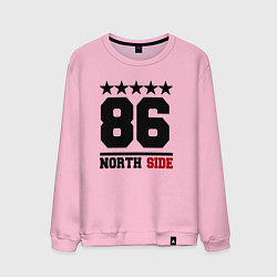 Свитшот хлопковый мужской 86 north side, цвет: светло-розовый