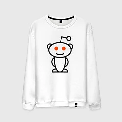 Свитшот хлопковый мужской Reddit, цвет: белый