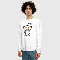 Свитшот хлопковый мужской Reddit, цвет: белый — фото 2