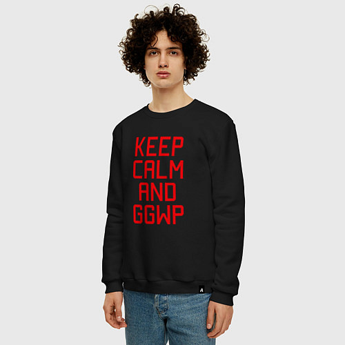 Мужской свитшот Keep Calm & GGWP / Черный – фото 3