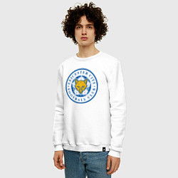 Свитшот хлопковый мужской Leicester City FC, цвет: белый — фото 2