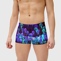 Мужские плавки Неоновые медузы, цвет: 3D-принт — фото 2