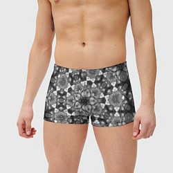 Мужские плавки Черно-белый геометрический мозаичный узор, цвет: 3D-принт — фото 2