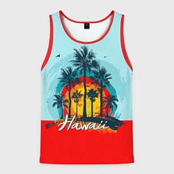 Майка-безрукавка мужская HAWAII 6, цвет: 3D-красный