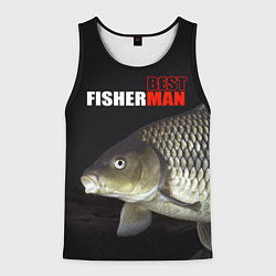 Майка-безрукавка мужская The best fisherman, цвет: 3D-черный