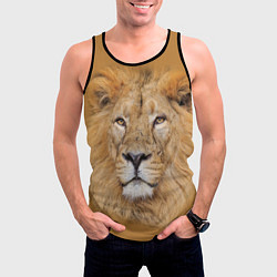 Майка-безрукавка мужская Царский лев, цвет: 3D-черный — фото 2