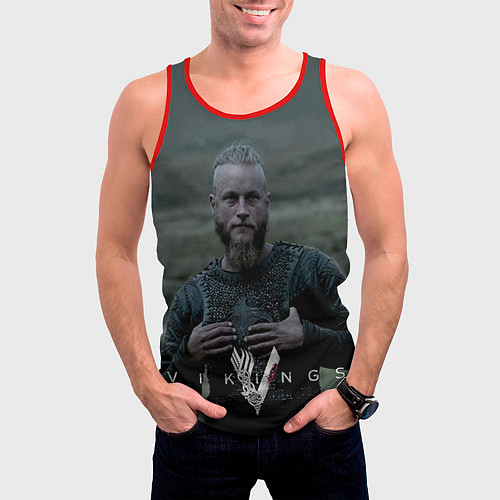 Мужская майка без рукавов Vikings: Ragnarr Lodbrok / 3D-Красный – фото 3