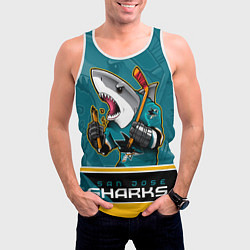 Майка-безрукавка мужская San Jose Sharks, цвет: 3D-белый — фото 2