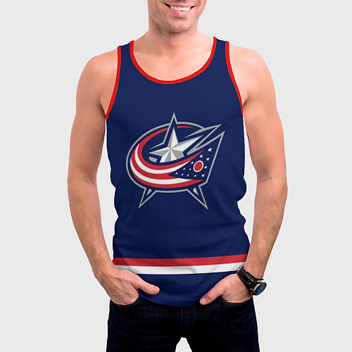 Мужская майка без рукавов Columbus Blue Jackets / 3D-Красный – фото 3