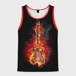 Майка-безрукавка мужская Адская гитара, цвет: 3D-красный