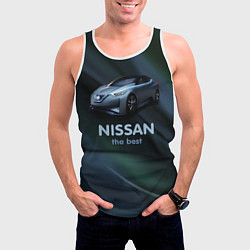 Майка-безрукавка мужская Nissan the best, цвет: 3D-белый — фото 2