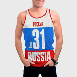Майка-безрукавка мужская Russia: from 31, цвет: 3D-красный — фото 2