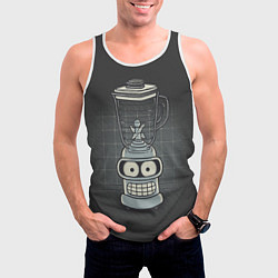 Майка-безрукавка мужская Bender Blender, цвет: 3D-белый — фото 2