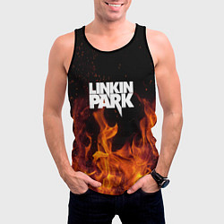 Майка-безрукавка мужская Linkin Park: Hell Flame, цвет: 3D-черный — фото 2