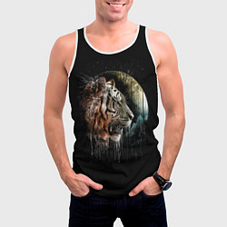 Майка-безрукавка мужская Космический тигр, цвет: 3D-белый — фото 2