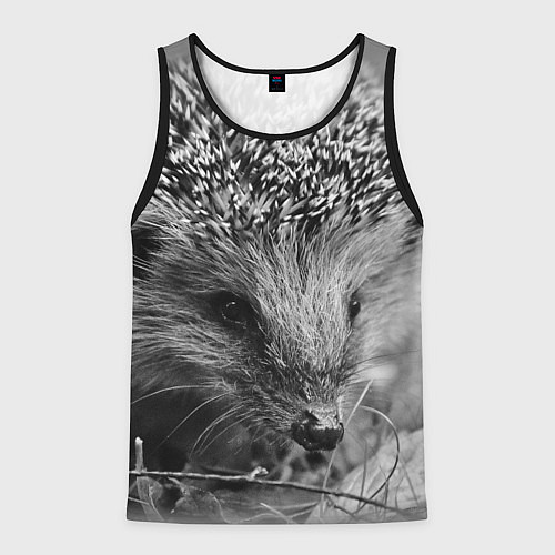 Мужская майка без рукавов Взгляд ёжика / 3D-Черный – фото 1
