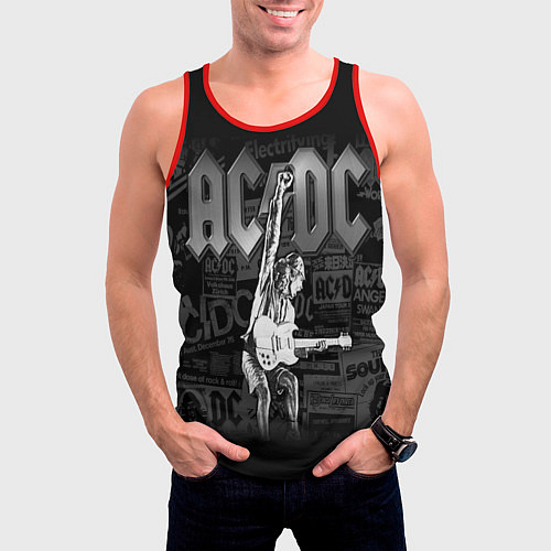 Мужская майка без рукавов AC/DC: Rock You / 3D-Красный – фото 3