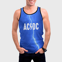Майка-безрукавка мужская AC/DC: Lightning, цвет: 3D-черный — фото 2
