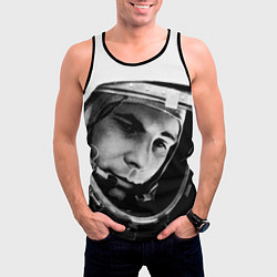 Майка-безрукавка мужская Гагарин космонавт, цвет: 3D-черный — фото 2