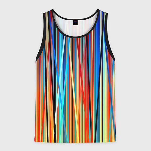 Мужская майка без рукавов Colored stripes / 3D-Черный – фото 1