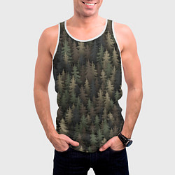 Майка-безрукавка мужская Лесной камуфляж, цвет: 3D-белый — фото 2