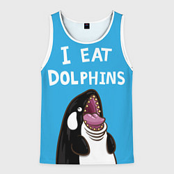 Майка-безрукавка мужская I eat dolphins, цвет: 3D-белый