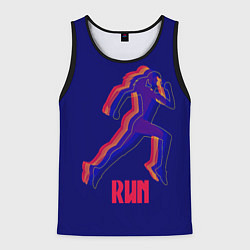 Майка-безрукавка мужская Спортивный бег!, цвет: 3D-черный