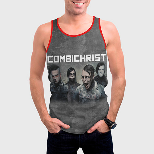 Мужская майка без рукавов Combichrist / 3D-Красный – фото 3