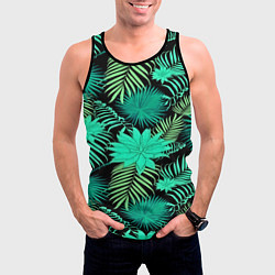 Майка-безрукавка мужская Tropical pattern, цвет: 3D-черный — фото 2