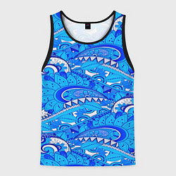 Майка-безрукавка мужская Floral pattern, цвет: 3D-черный