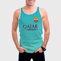 Майка-безрукавка мужская Barcelona FC: Aqua, цвет: 3D-белый — фото 2