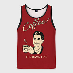 Мужская майка без рукавов Coffee: it's damn fine