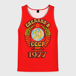 Майка-безрукавка мужская Сделано в 1977 СССР, цвет: 3D-красный