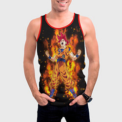 Майка-безрукавка мужская Fire Goku, цвет: 3D-красный — фото 2