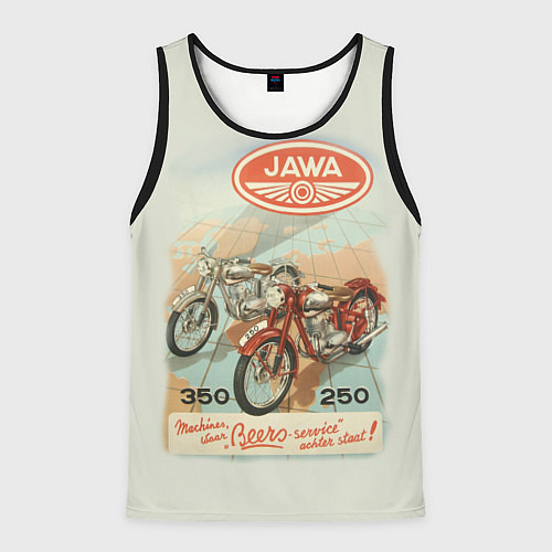 Мужская майка без рукавов JAWA / 3D-Черный – фото 1