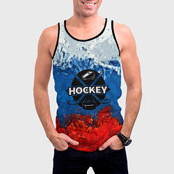 Майка-безрукавка мужская Хоккей триколор, цвет: 3D-черный — фото 2