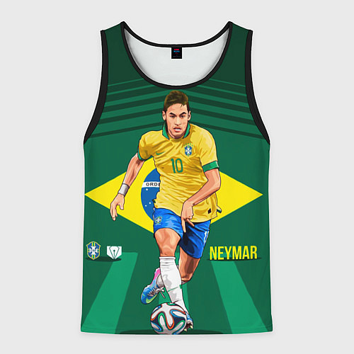 Мужская майка без рукавов Neymar Brazilian / 3D-Черный – фото 1