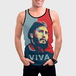 Майка-безрукавка мужская Фидель Кастро, цвет: 3D-черный — фото 2