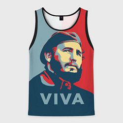Майка-безрукавка мужская Фидель Кастро, цвет: 3D-черный