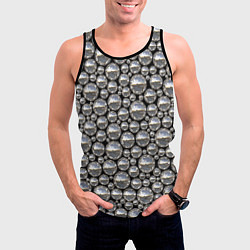 Майка-безрукавка мужская Серебряные шары, цвет: 3D-черный — фото 2
