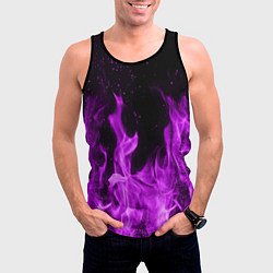 Майка-безрукавка мужская Фиолетовый огонь, цвет: 3D-черный — фото 2